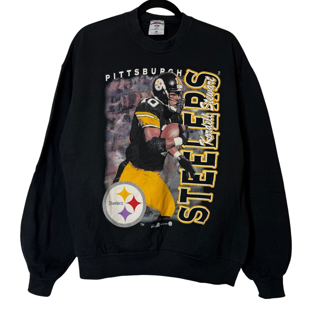 Vintage Pittsburgh Steelers Sweatshirt Large Crewneck Football NFL 90s Black